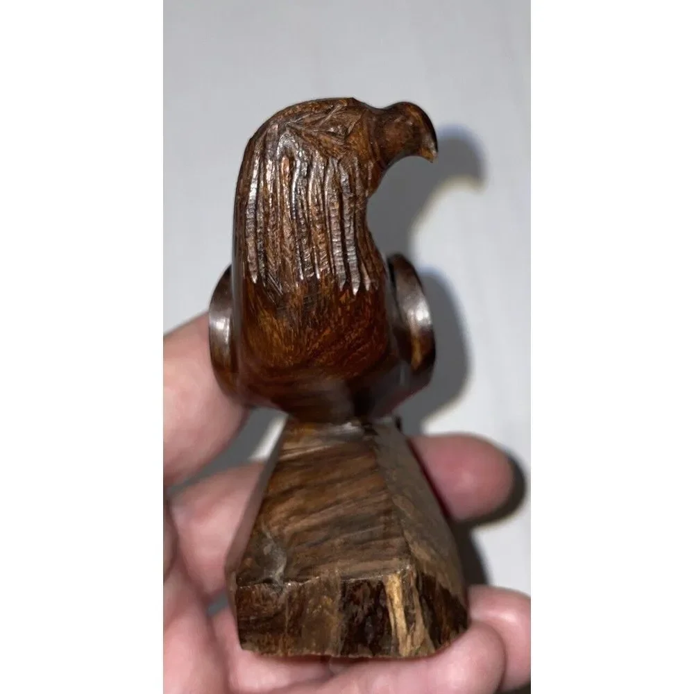 Vintage Wood‎ Bald Eagle Figurine Figure - 3-1/4